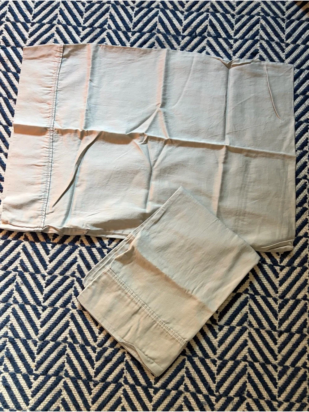 2 Standard Size Pillowcases in Light Beige